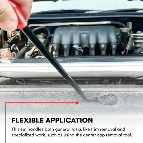 Tresalto Auto Trim Removal Tool Kit (No Scratch Plastic Pry Kit), Door Panel Removal Tool, Car Clips, Push Rivets, Molding, Dashboards, Interior Trim Tools, Red