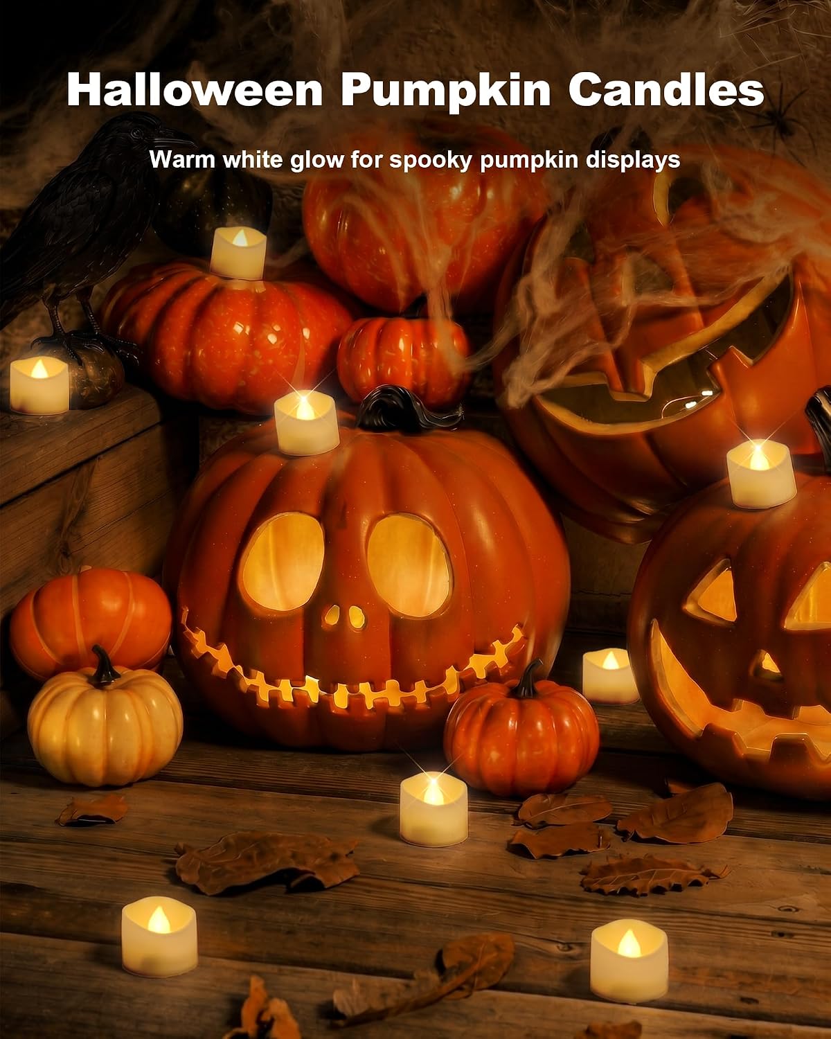 Homemory 72-Pack Novelty Flickering Flameless Tea Light Candles, 200+ Hours
