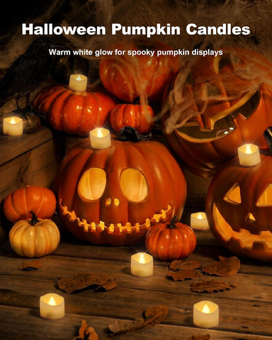 Homemory 48-Pack Novelty Flickering Flameless Tea Light Candles, 200+ Hours