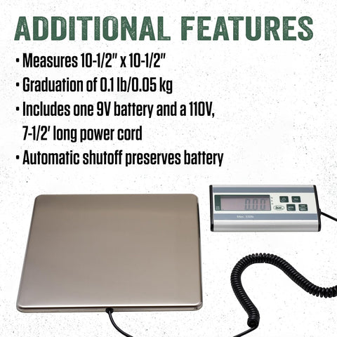 LEM Products 330 lb Stainless Steel Digital Scale, Silver
