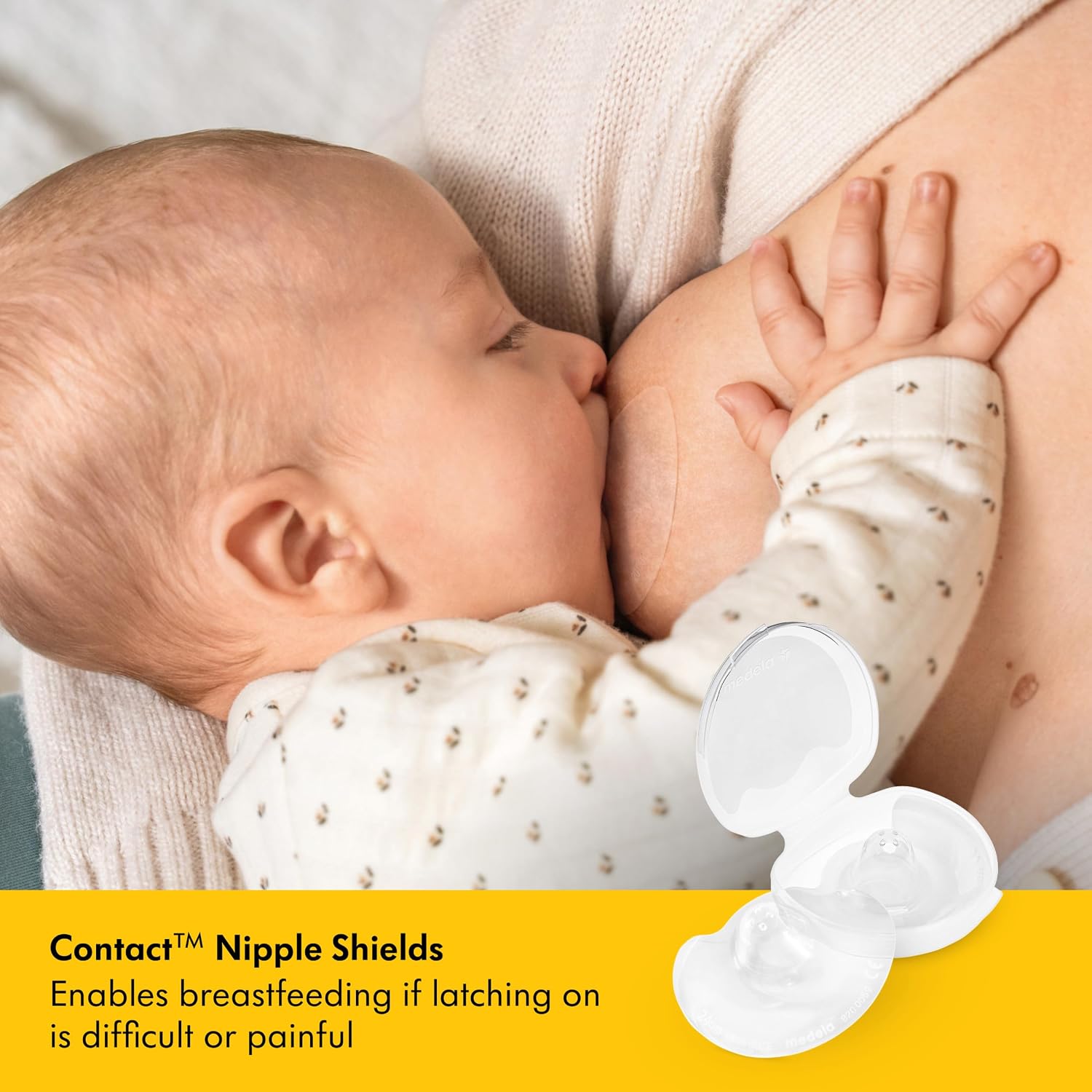 Medela Contact Nipple Shield for Breastfeeding | Medium Size (24mm) | 1Ct