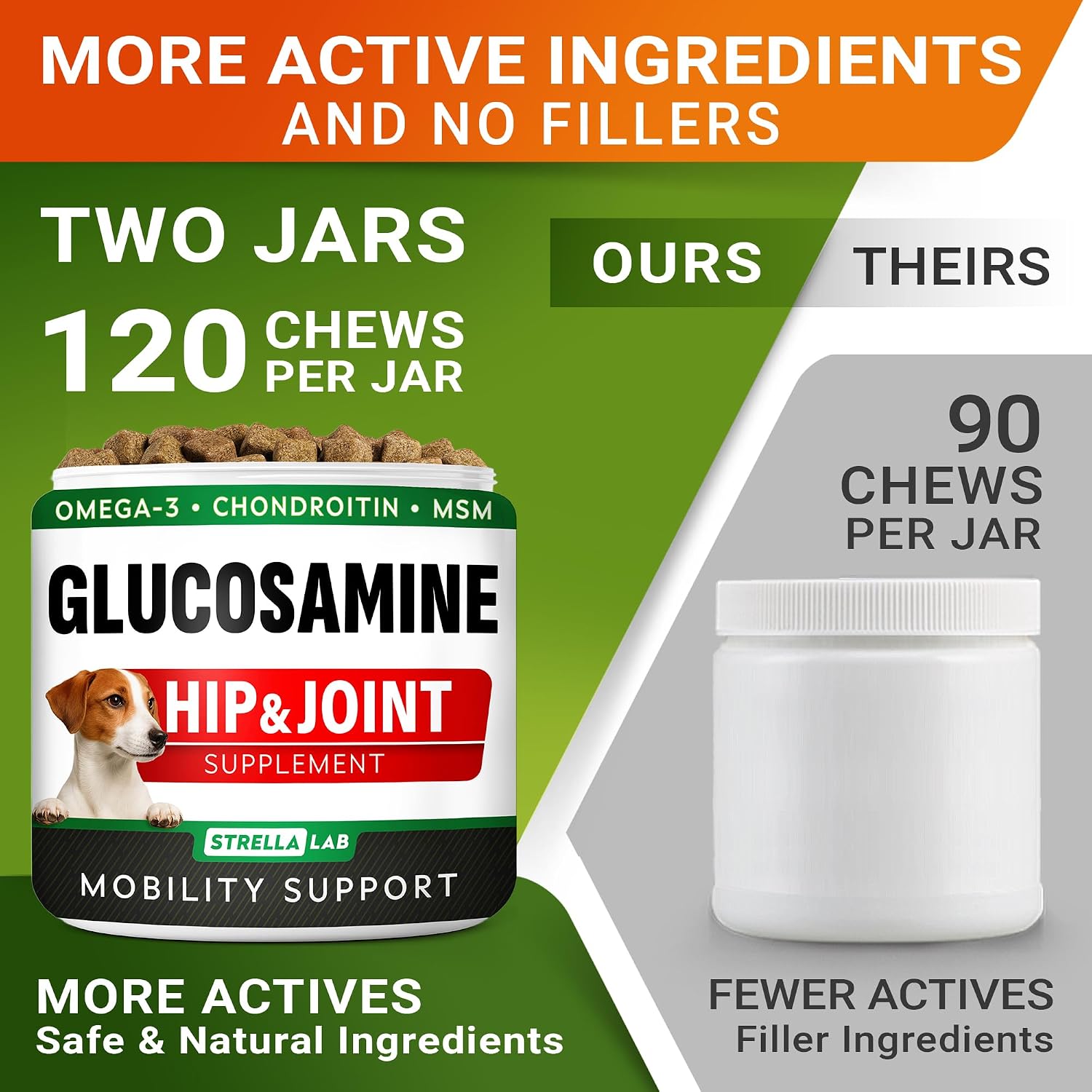 Advanced Glucosamine for Dogs, Chondroitin & MSM Hip Joint Supplement Chews