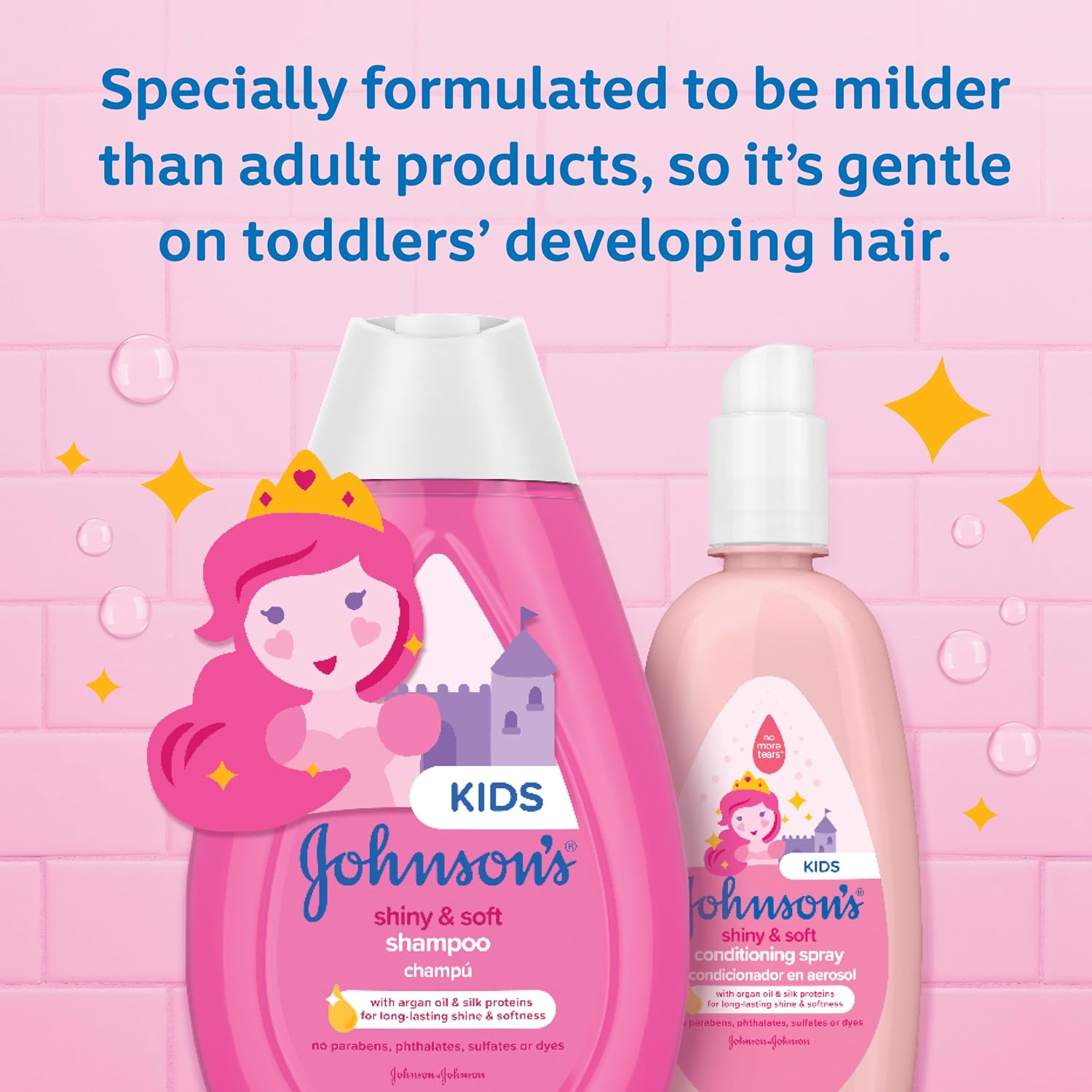 Johnson's Kids Shiny & Soft Hair Conditioning Spray, 10 fl oz