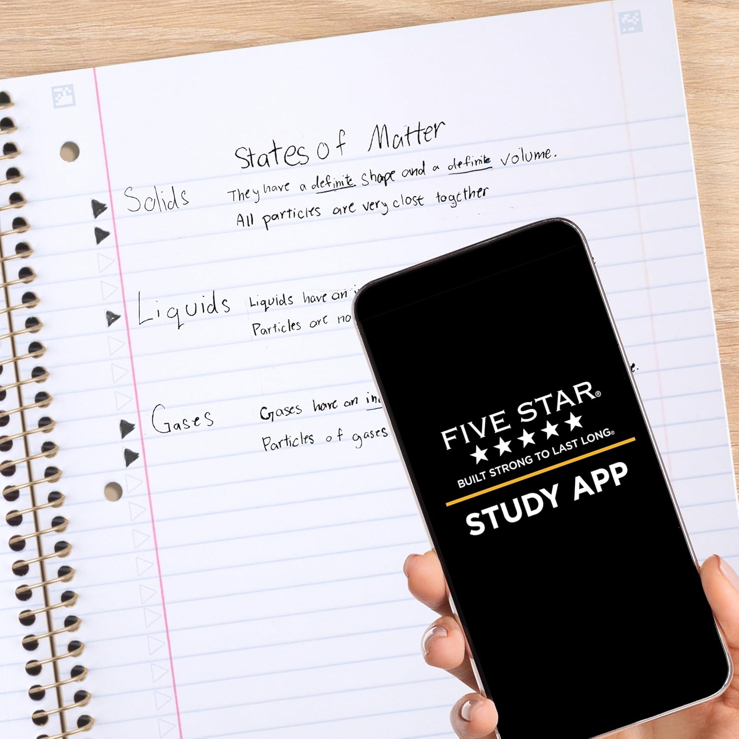 Five Star Spiral Notebook + Study App, 1 Subject, Wide Ruled, 8" x 10-1/2", 80 Sheets, Fights Ink Bleed, Water Resistant Cover, Pastel Doodles (930212F-ECM)
