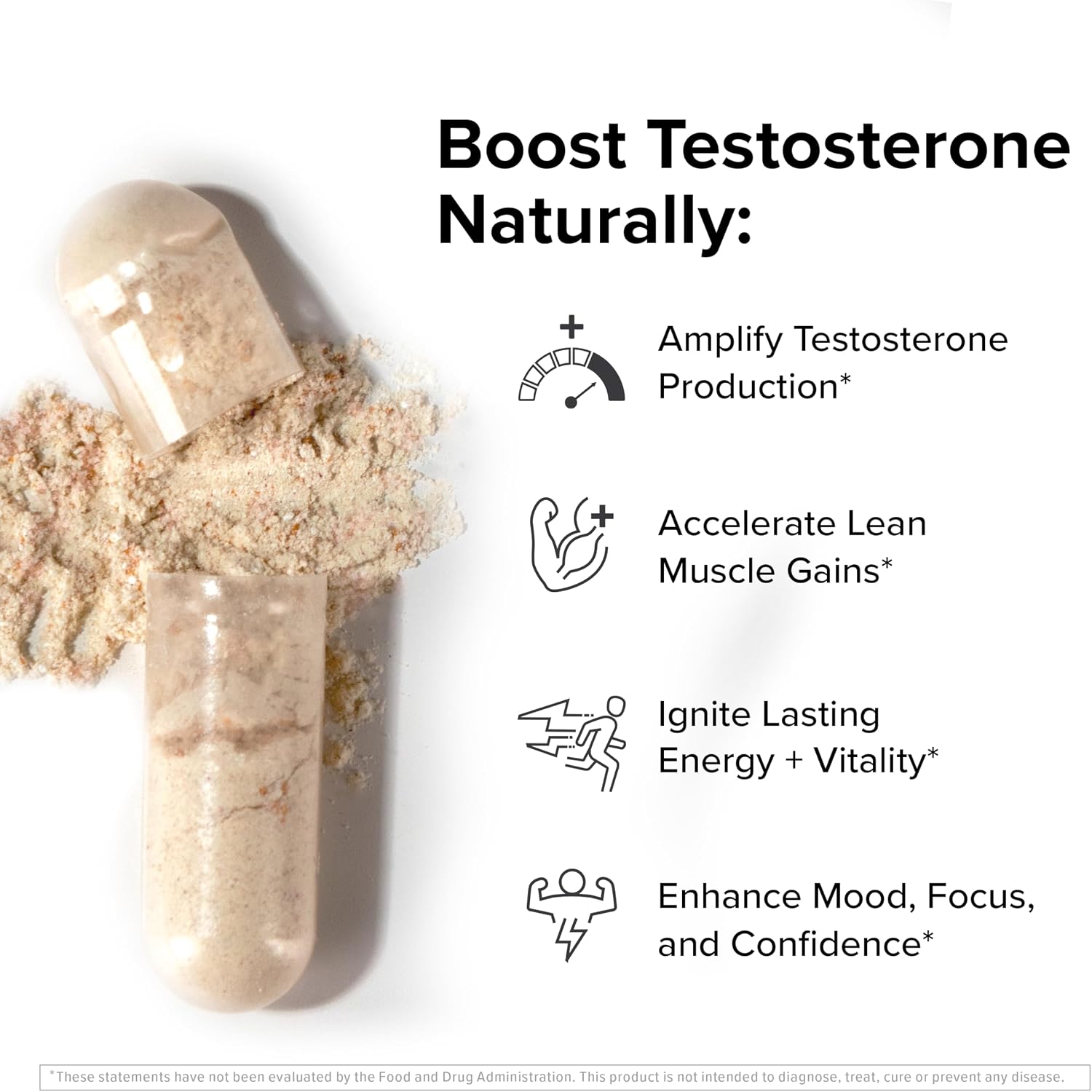 T-Drive Testosterone Booster for Men, Muscle & Libido Support, 30 servings