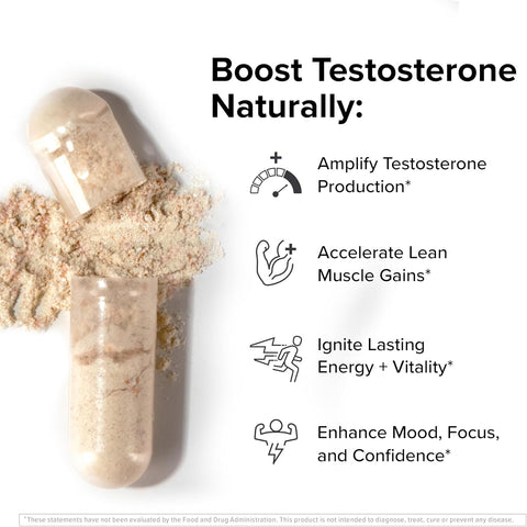 T-Drive Testosterone Booster for Men, Muscle & Libido Support, 30 servings