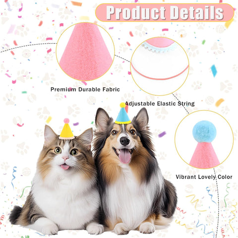 CANREVEL Mini Party Hats for Stuffed Animals Headwear, Birthday Hats