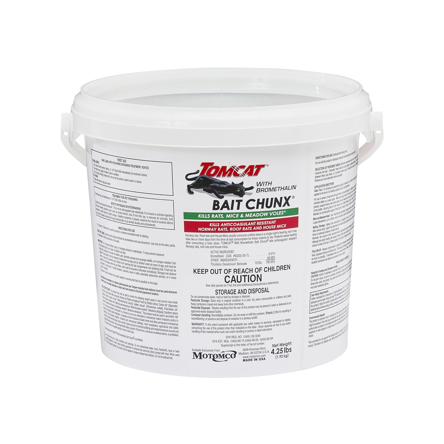 Tomcat with Bromethalin Bait Chunx Pail, 4.25 lbs.