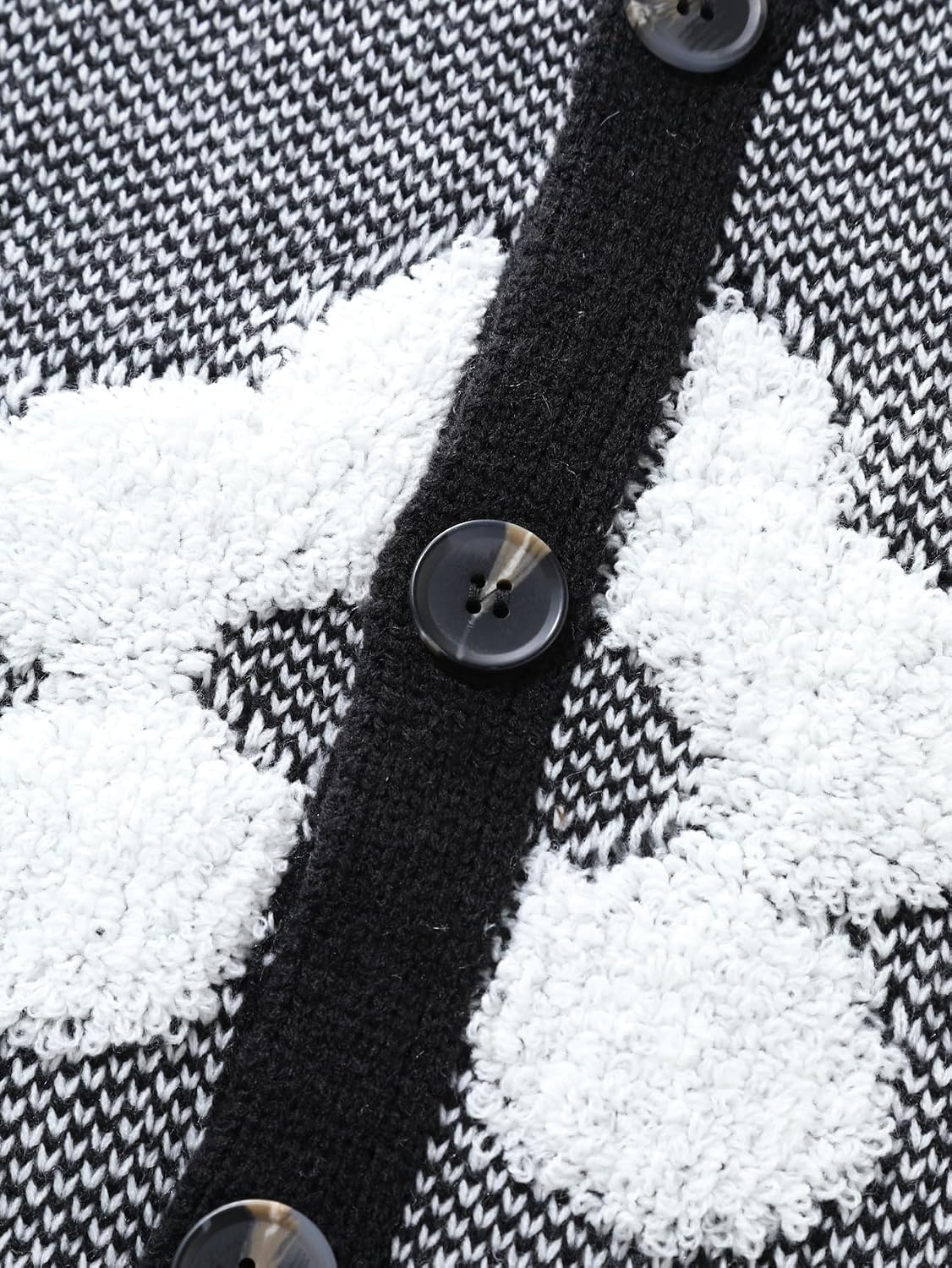 SHENHE Men's Skeleton Pattern Cardigan Long Sleeve Unisex Knitted Sweaters