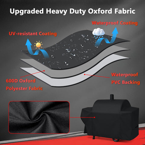 i COVER Grill Cover for Oklahoma Joe's Longhorn Combo Charcoal Gas Smokers & Grills Protection Heavy Duty Waterproof Patio Outdoor Canvas Barbeque BBQ Smoker Covers