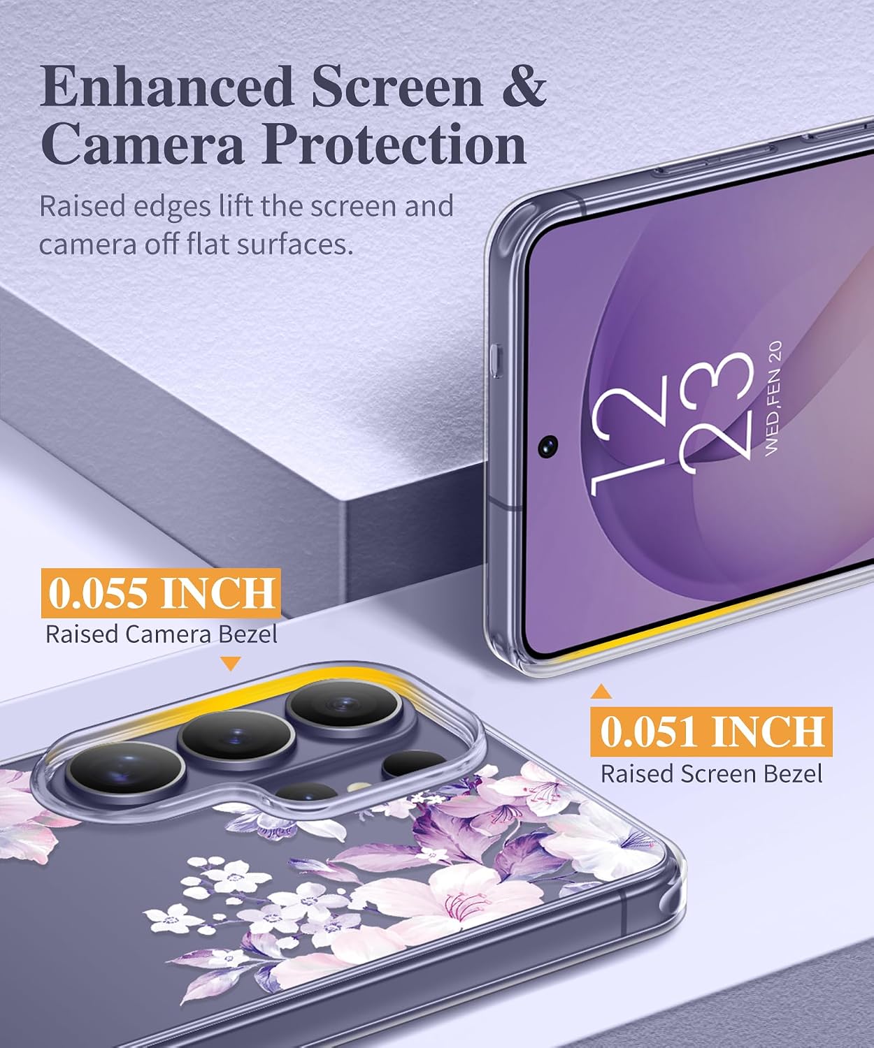 GVIEWIN for Samsung Galaxy S26 Ultra Case Floral Clear Slim Non-Yellowing