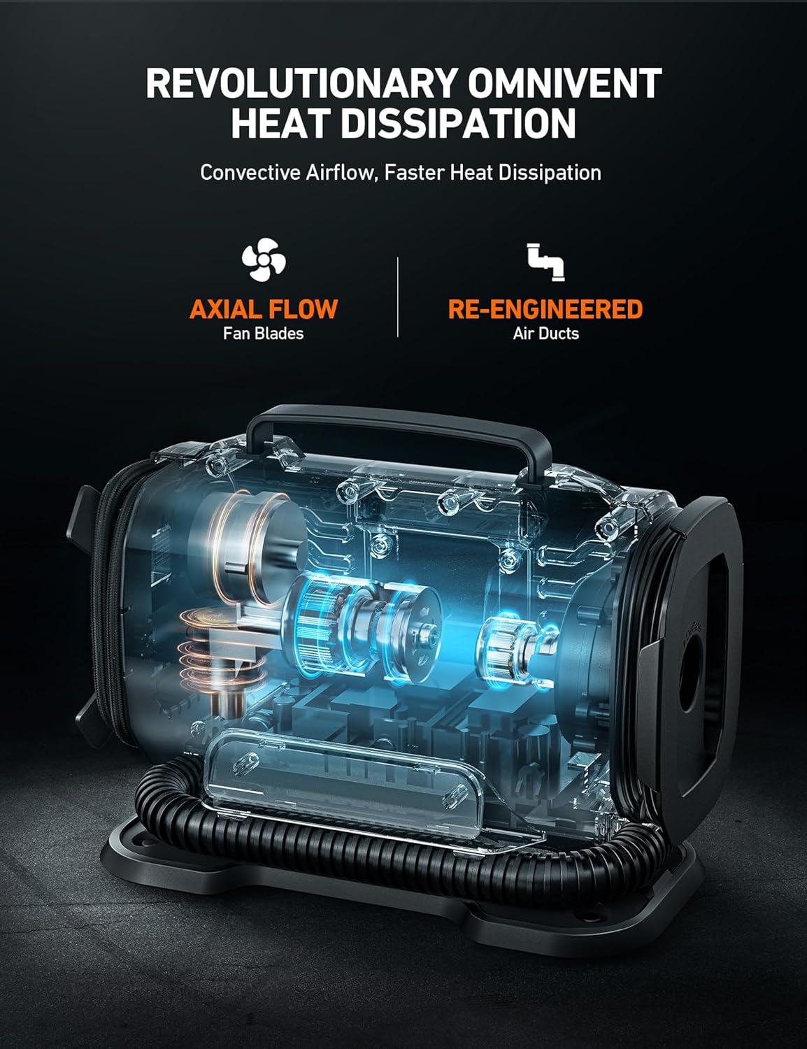 AstroAI Tire Inflator Portable Air Compressor, 12V DC/120V AC Dual Power