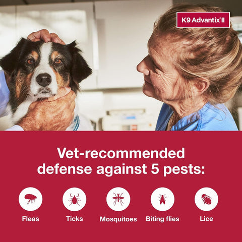 K9 Advantix II Large Dog Vet-Recommended Flea, Tick & Mosquito Treatment & Prevention | Dogs 21-55 lbs. | 2-Mo Supply (Packaging may vary)