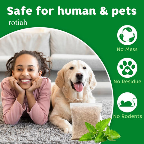 Pest Rodent Repellent Pouches, Peppermint Oil for Mouse, Roach, Ant, Spider, Squirrel, Mice, Rats, Pest Control Indoor Outdoor, Natural Mouse Deterrent Replace Traps Poison Family Pet Safe,10 Pack