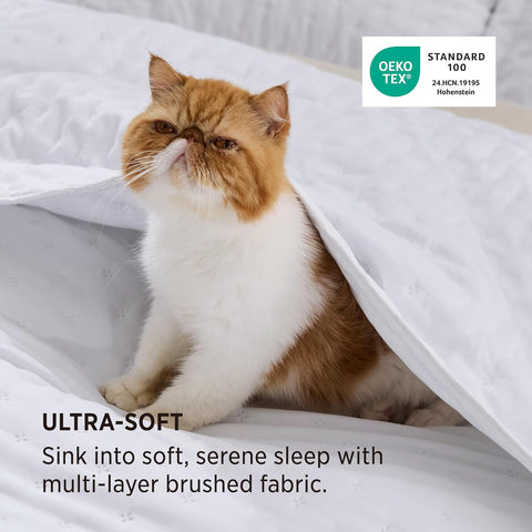 Bedsure Twin Quilt - Ultra Soft Twin XL Quilt Bedding for Dorm Decor, Lightweight All-Season Comforter, Bright White Bedspread Coverlet with Clover Pattern, 68 x 86 Inches