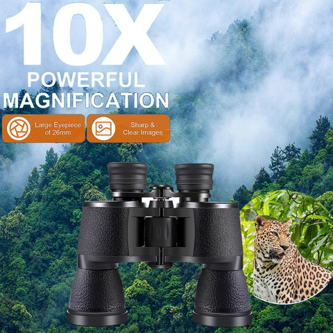ZIYOUHU 10x50 High Power Binoculars for Adults,Compact Binoculars with Low Light Night Vision, Waterproof/Professional Binoculars BAK4 Prism FMC Lens HD Binoculars for Bird Watching