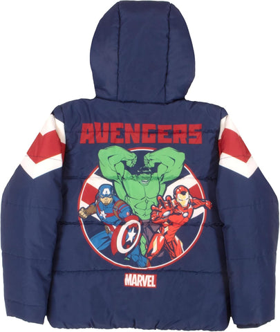 Marvel Spider-Man & Avengers Boys Winter Coat - Graphic Print Puffer Jacket for Kids