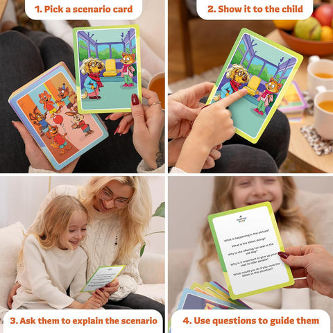 Who What Why Conversation Cards for Kids, Speech Therapy Materials, Ages 4+