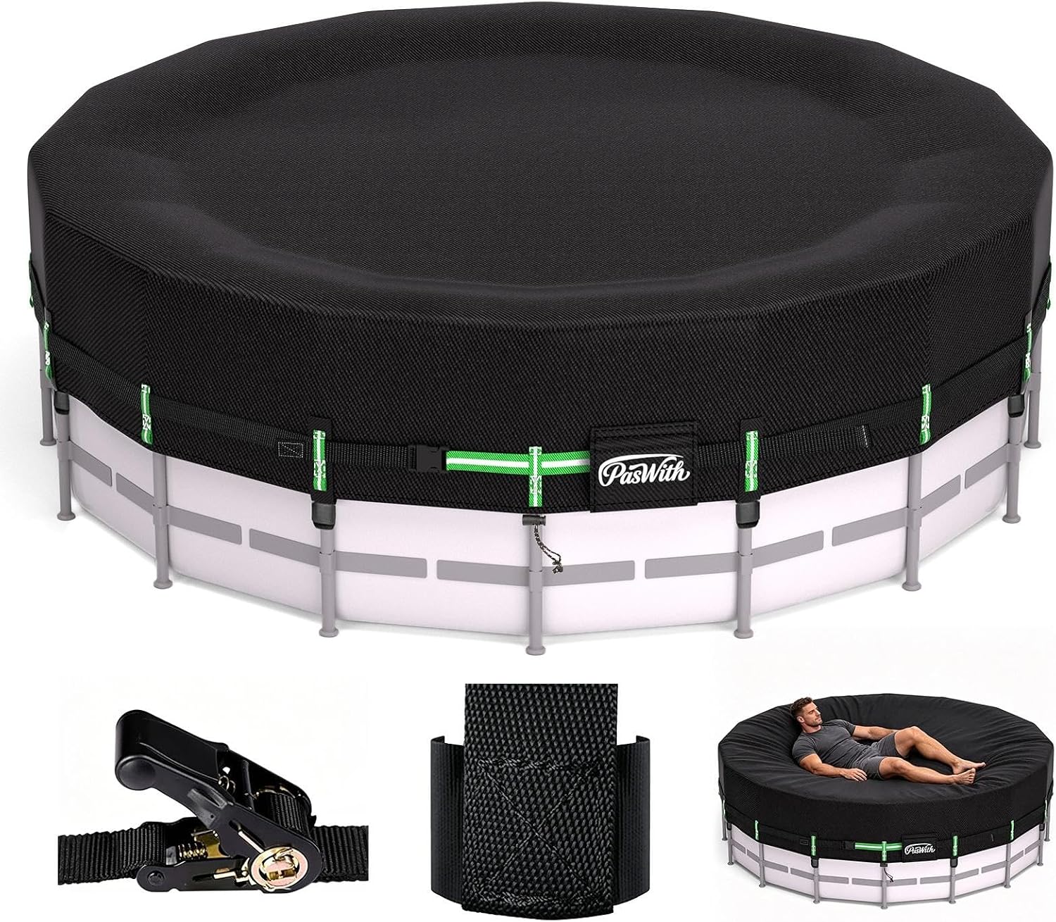 16FT Winter Pool Covers for Above Ground Pools 150MPH Windproof