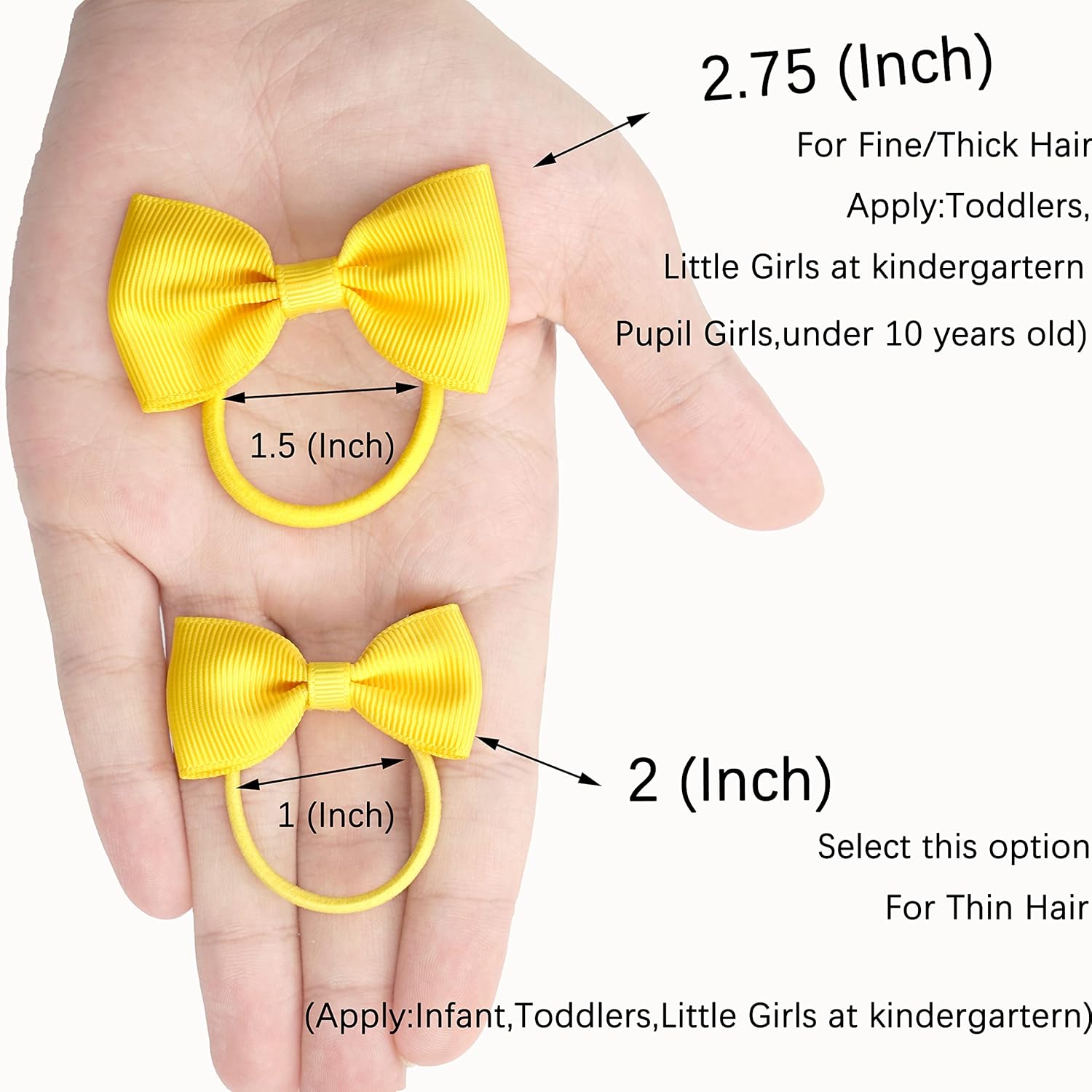 CÉLLOT Toddler Hair Accessories - 40pcs 2.75" Elastics Rubber Ribbon Bands, Bows for Baby Girls, Kids & Children