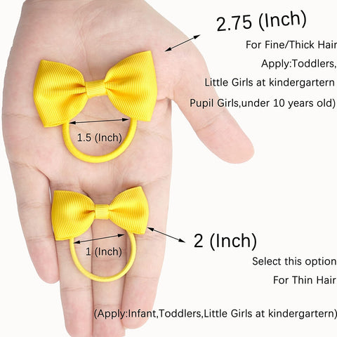 CÉLLOT Toddler Hair Accessories - 40pcs 2.75" Elastics Rubber Ribbon Bands, Bows for Baby Girls, Kids & Children
