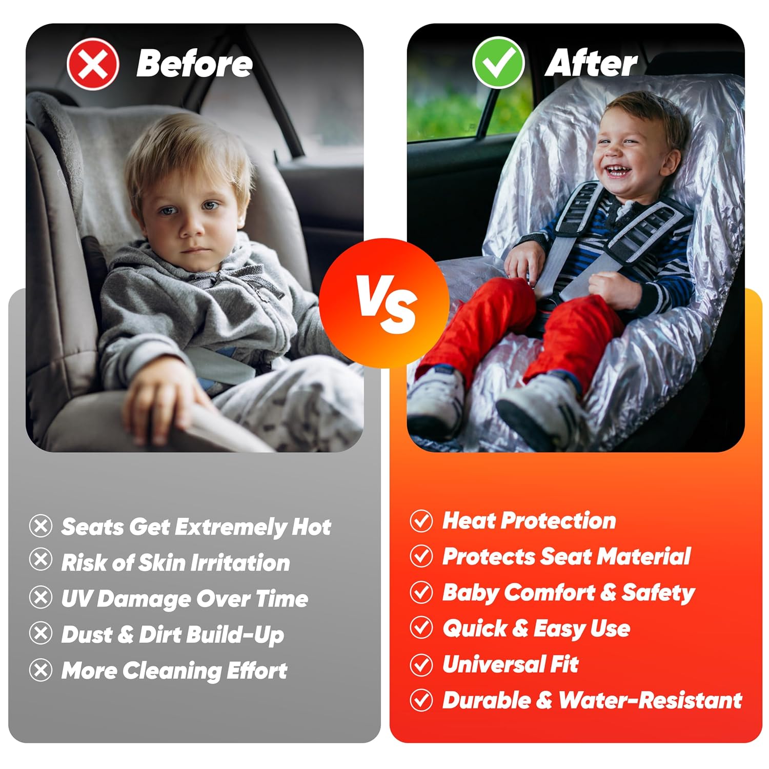 EcoNour Baby Car Seat Sun Shade Cover, Infant Carseat Heat Protector