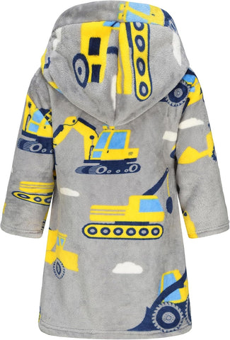 CJMJXPH Kids Toddler Boys Girls Fleece Robe Soft Hooded Bathrobe Pajamas Sleepwear 2-16 Years