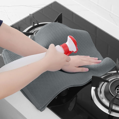 Homaxy 100% Cotton Waffle Weave Kitchen Dish Towels 6-Pack, Grey