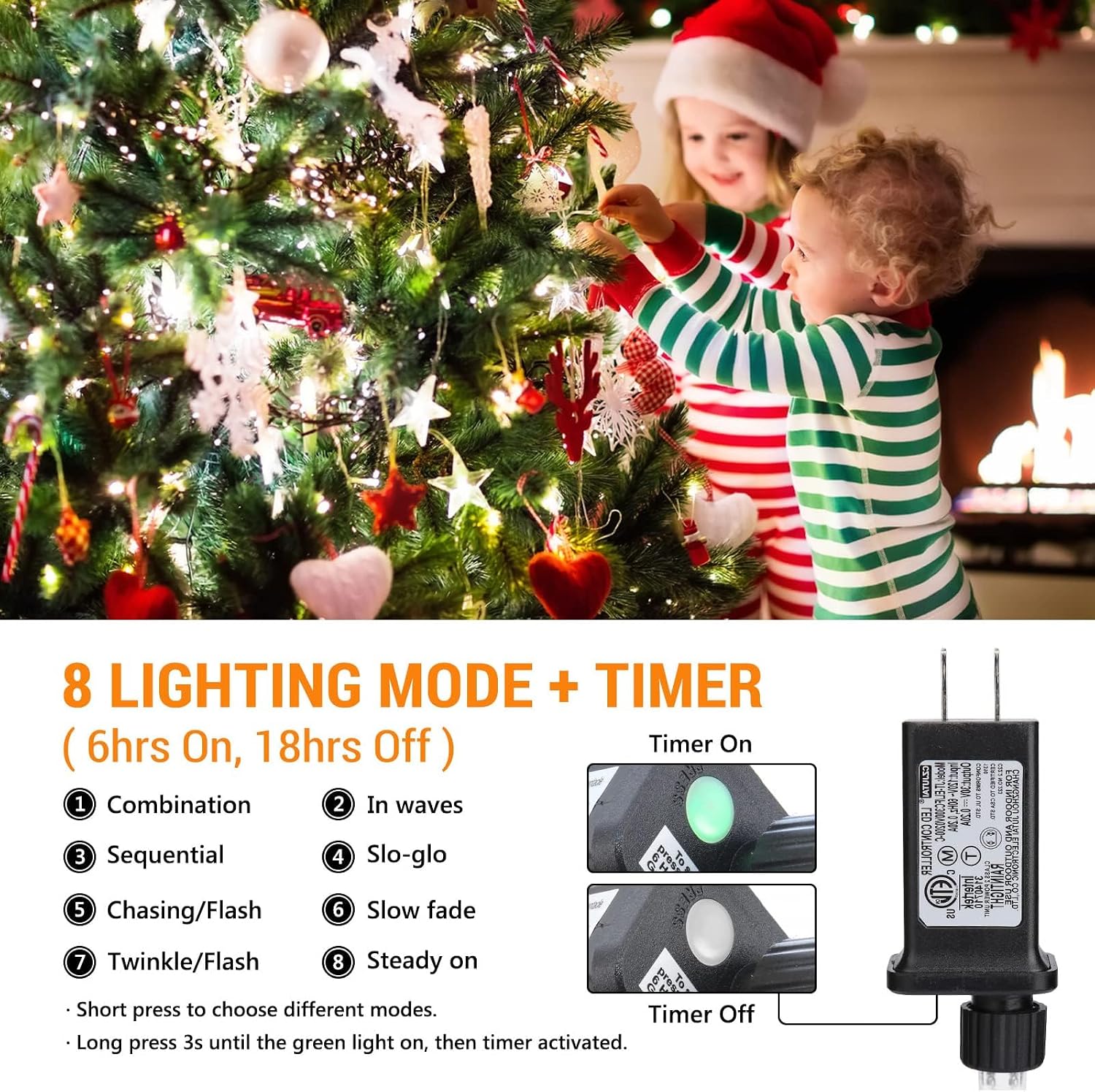 Toodour Christmas Lights Outdoor, 328ft 1000 LED String Lights, Timer, Waterproof 13 Modes Outdoor Christmas String Light - Twinkle Light for Tree Home Garden Yard Party Xmas Decor- White