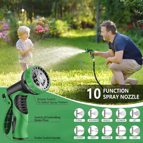 100 ft Garden Hose, Flexible Ultra Lightweight Durable Garden Hose, Kink-Free Water Hose with 10 Function Sprayer - Non-Shrinking Garden Hoses, Easy to Store,All-Weather, Car Washing Pipe Garden Hoses