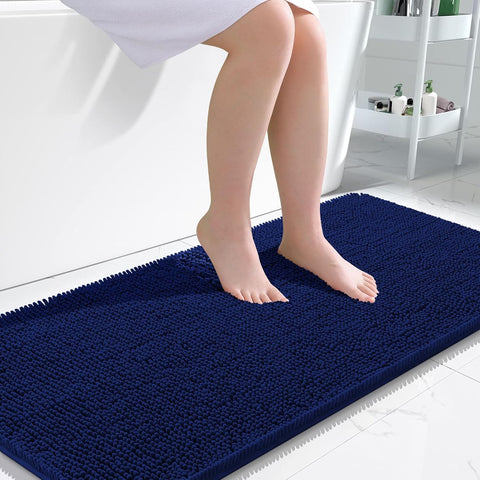OLANLY Bathroom Runner Rugs 47x24, Extra Soft Absorbent Chenille Bath Rugs