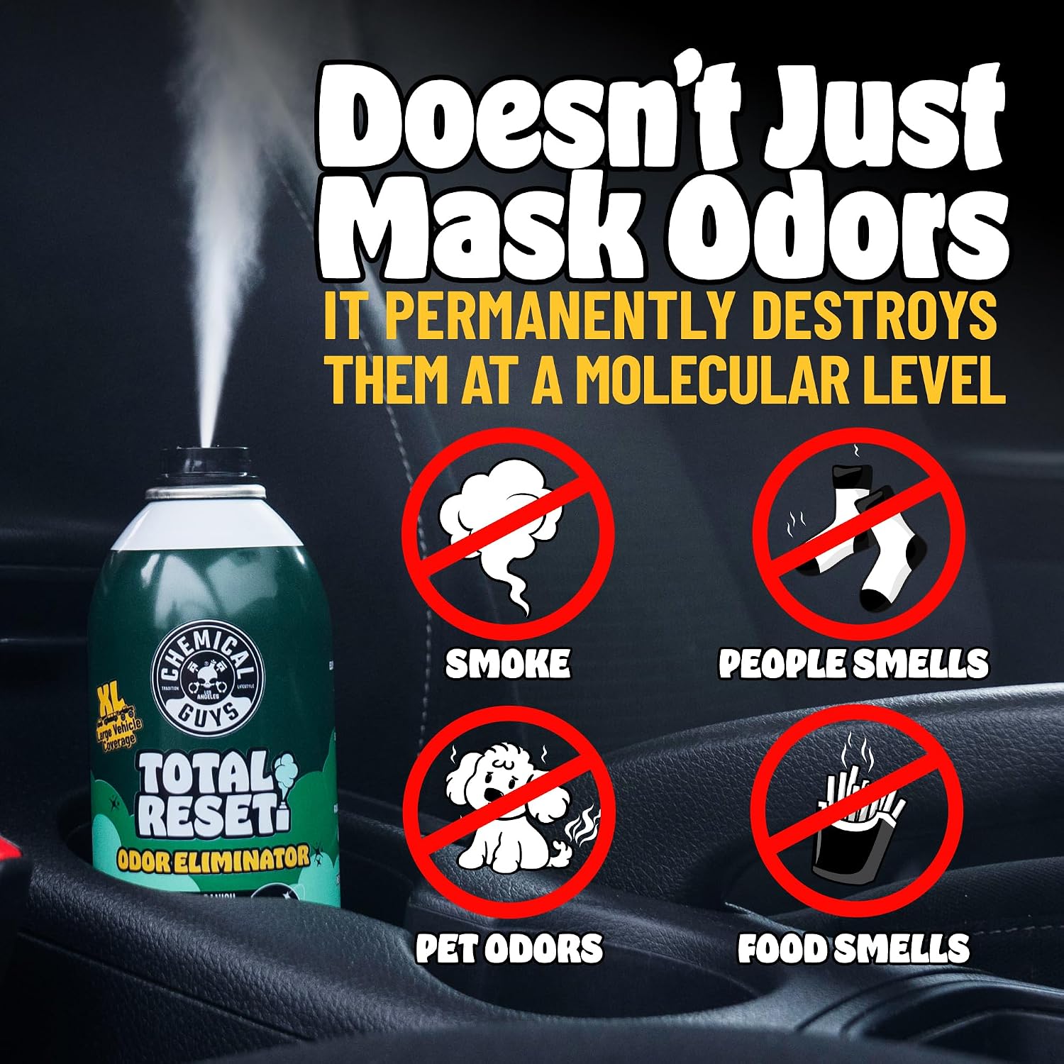 Chemical Guys, Odor Neutralizing Aerosol Fogger, New Car Smell, 3 oz Can