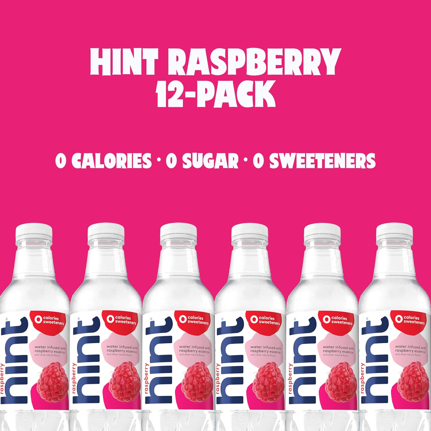 Hint Flavored Water Zero Sugar 0 Calories - Raspberry (12 pack)
