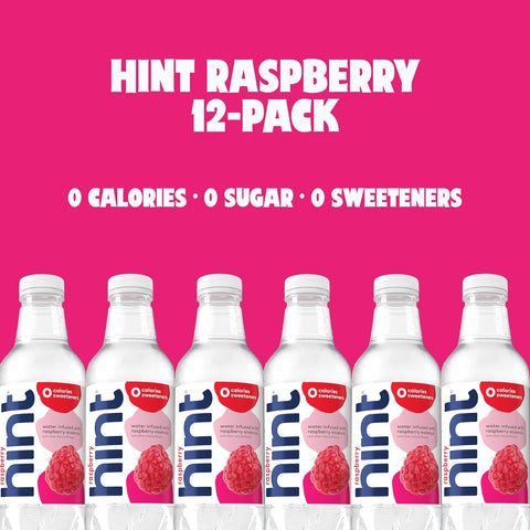 Hint Flavored Water Zero Sugar 0 Calories - Raspberry (12 pack)
