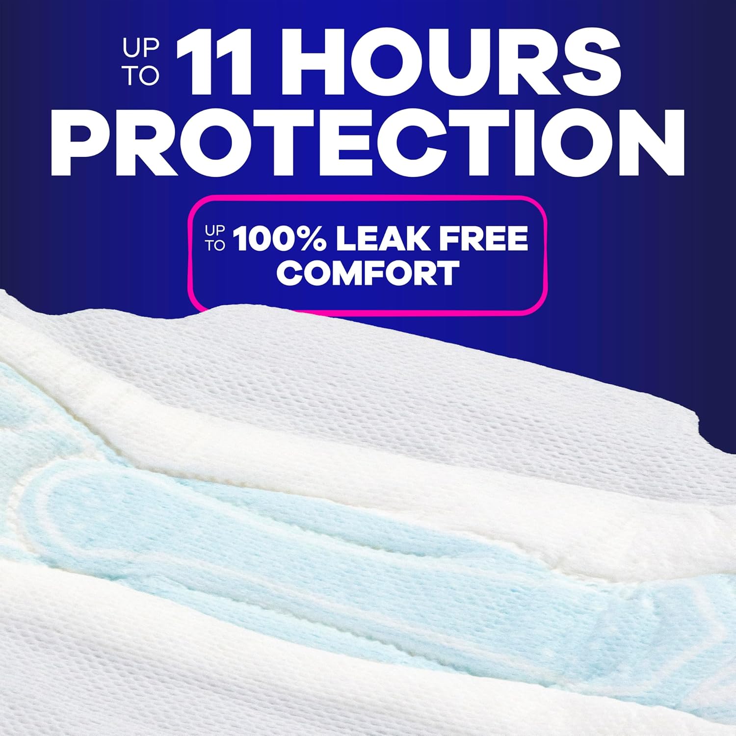 Always Maxi Overnight Feminine Pads with Wings for Women, Size 5, Extra Heavy Overnight Absorbency, Unscented, Up to 100% Leak-Free Protection, 52 Count