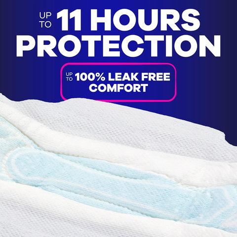 Always Maxi Overnight Feminine Pads with Wings for Women, Size 5, Extra Heavy Overnight Absorbency, Unscented, Up to 100% Leak-Free Protection, 52 Count