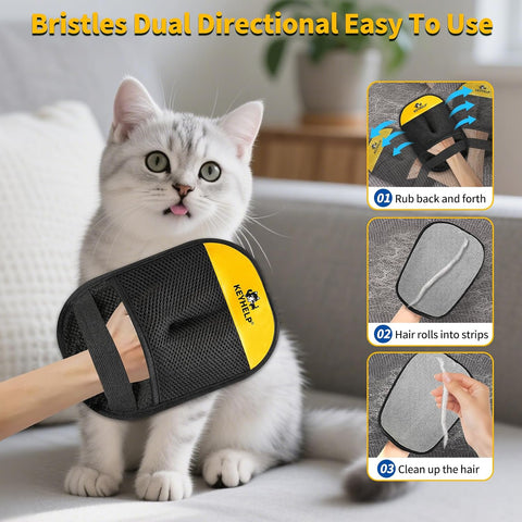 Pet Hair Removal Glove for Dog & Cat, Reusable Electrostatic Pet Hair Glove