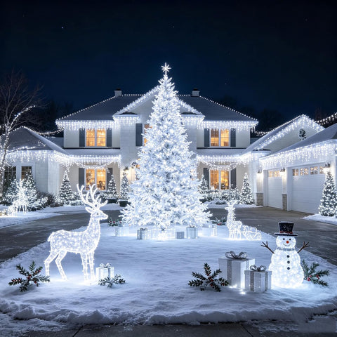 Toodour Christmas Lights Outdoor, 328ft 1000 LED String Lights, Timer, Waterproof 13 Modes Outdoor Christmas String Light - Twinkle Light for Tree Home Garden Yard Party Xmas Decor- White