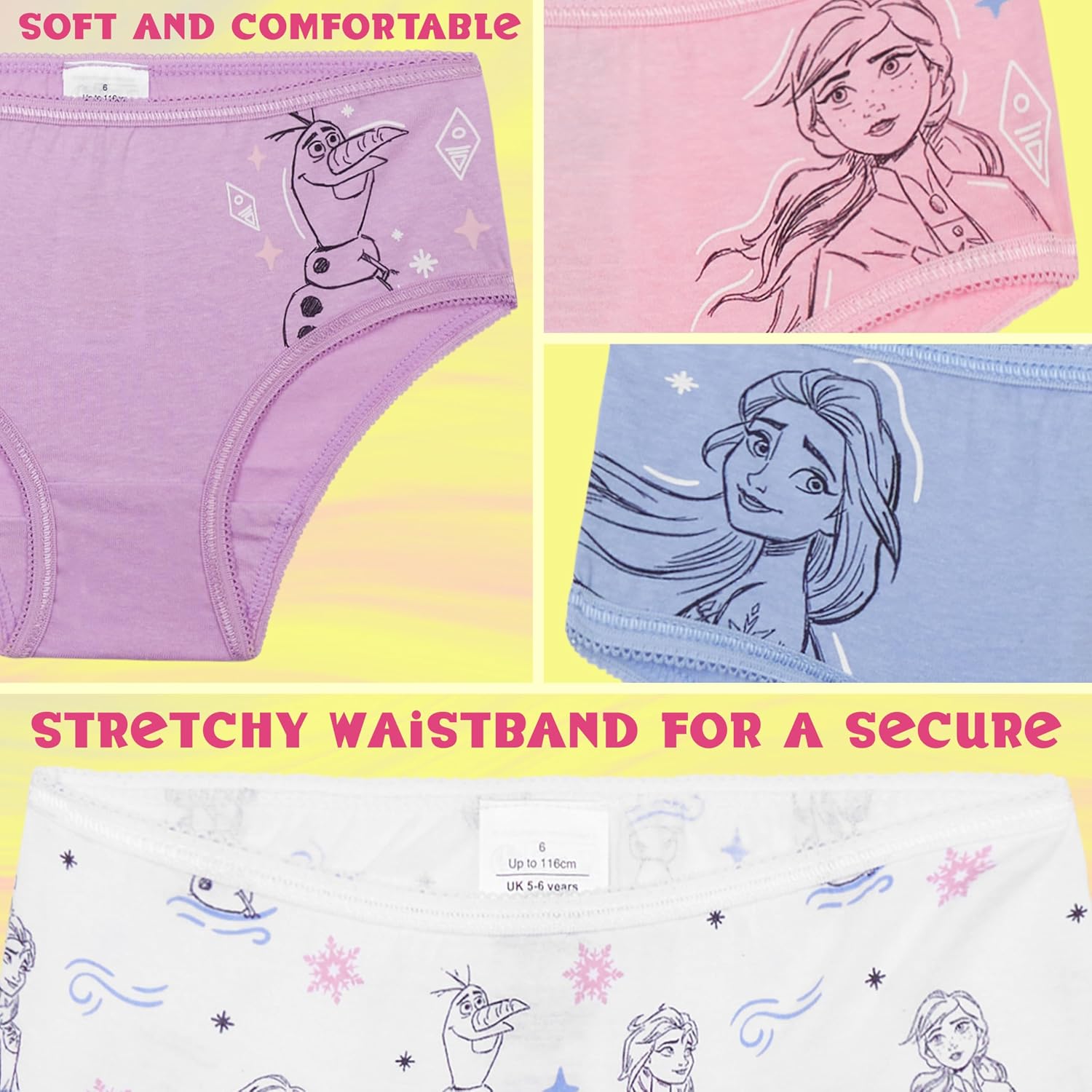 Get Trend Underwear Cotton Briefs for Girls 3 or 5 Pack Soft and Comfortable Panties for Girls Kids Premium Underwear Pack