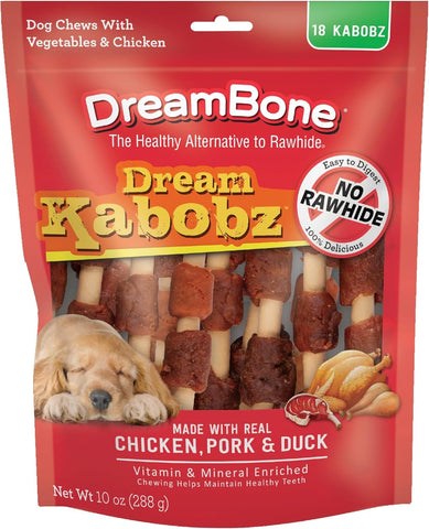 DreamBone Kabobz Rawhide-Free Dog Treats With Real Protein, 18 Count