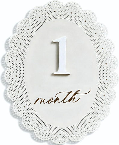Baby Girl Monthly Milestone Signs, 1-12 Monthly Baby Milestone Girl, Newborn Photography Props Double-Sided, Nursery Decor for Girls (M10)