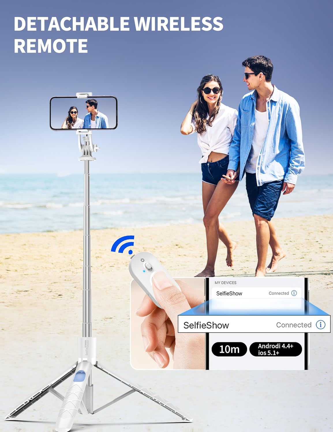 71" Selfie Stick, Smartphone Tripod Stand All-in-1 with Remote, Travel Tripod for iPhone, Extendable Cell Phone Tripods for Selfie/Video Recording/Photo/Live Stream/Vlog