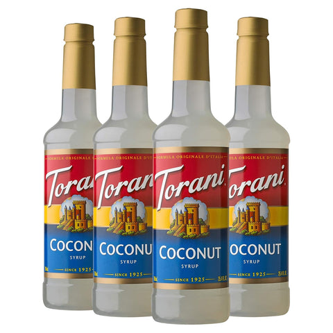 Torani Coconut Flavored Drink Syrup, 25.4 fl oz, 4 Pack