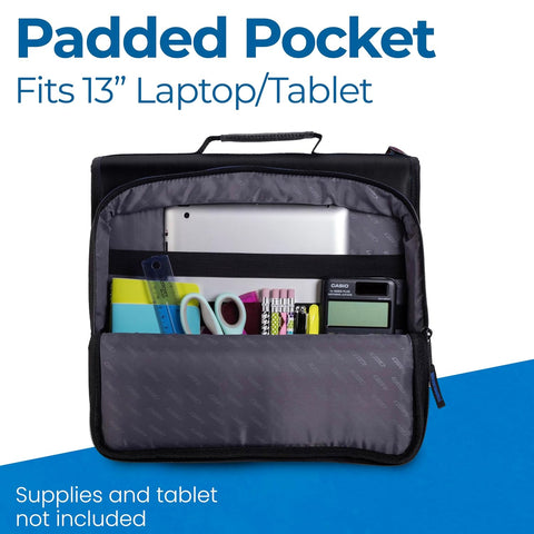 Case-it School Zipper Binder | 2" O-Rings | 400-Sheet | LT-007 Jet Black