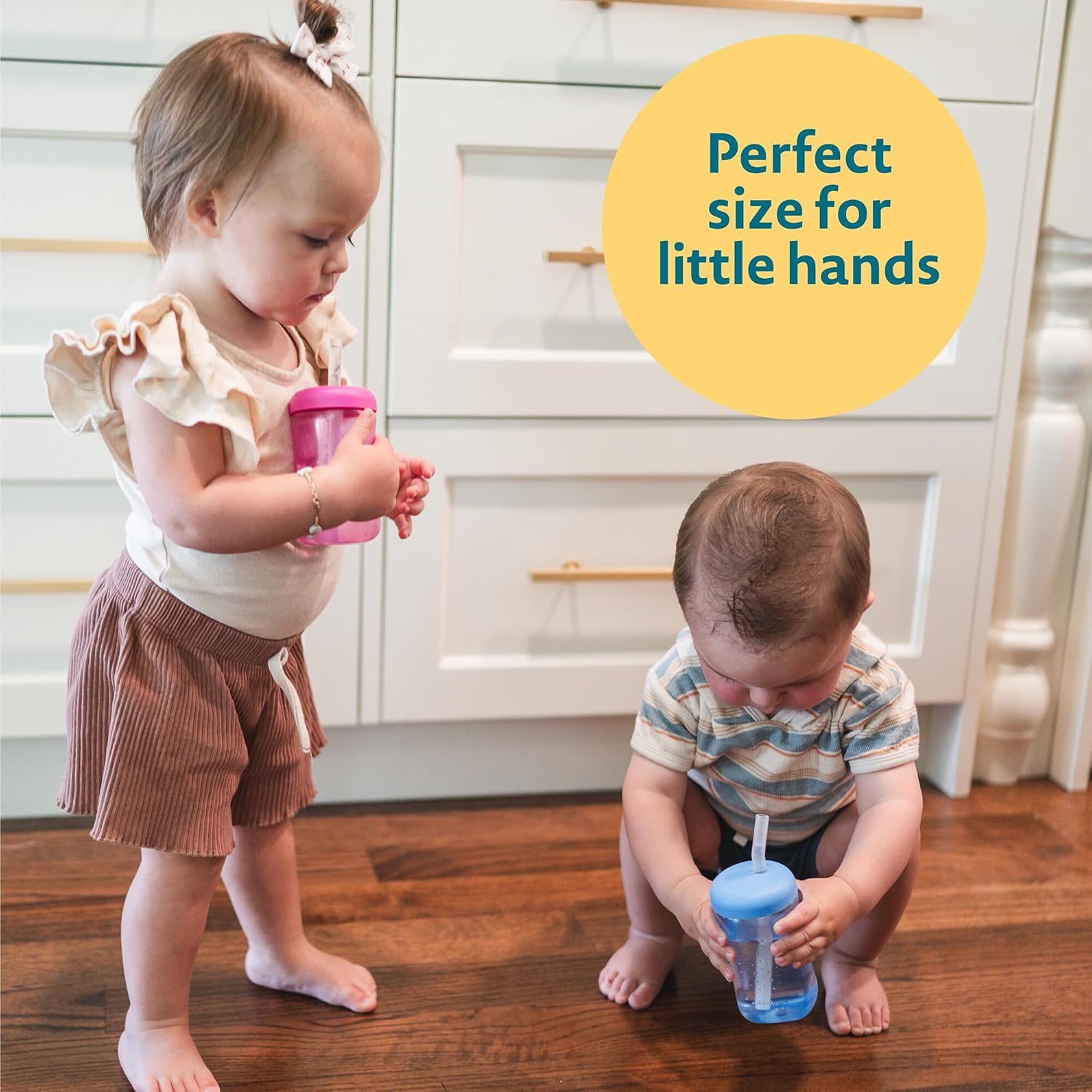 The First Years Squeeze & Sip Straw Cups - Blue/Orange/Red - 3 Count