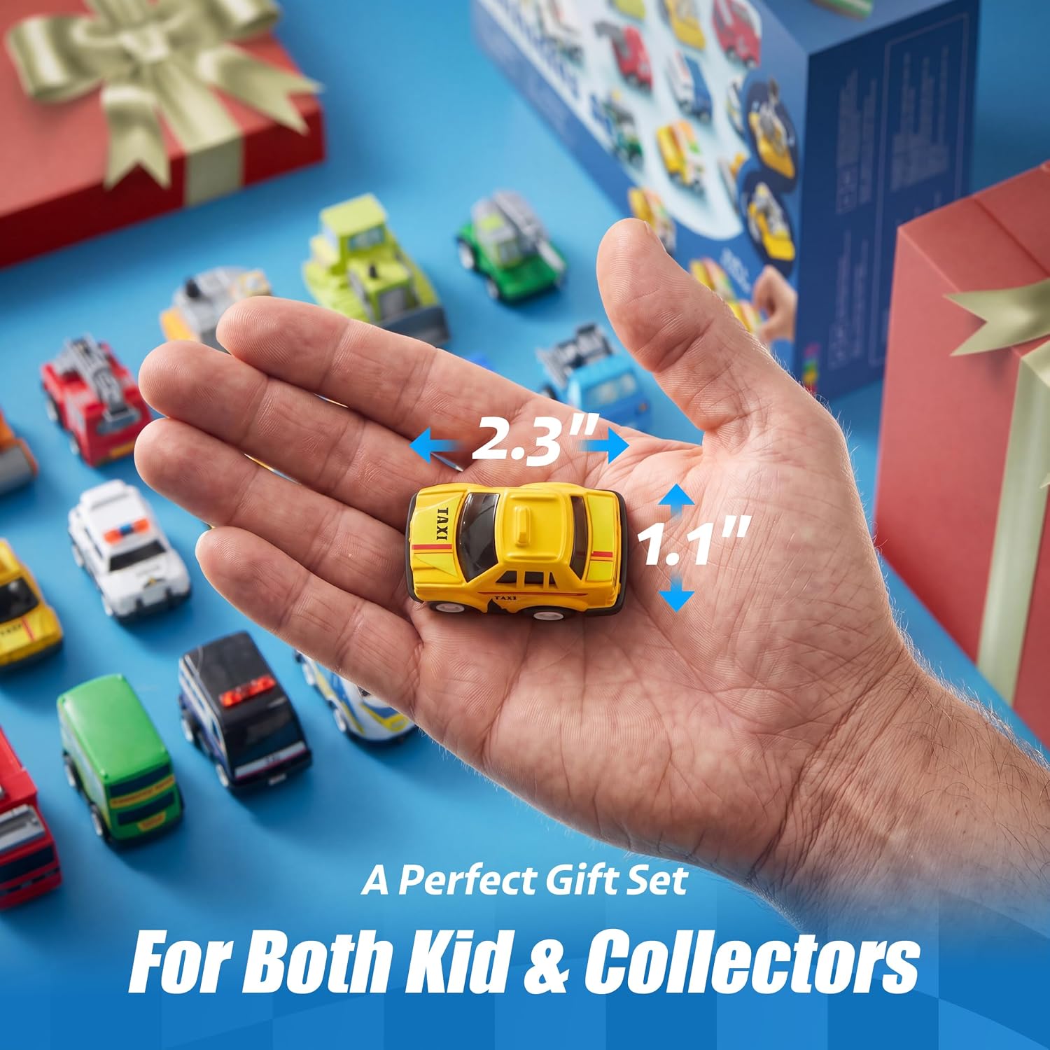 JOYIN 18 Pcs Pull Back City Cars and Trucks Toy Vehicles Set, Friction Powered Mini Cars Toys for Kids, Party Favors for Kids 3-5, Birthday Gifts for Boys and Girls, Goodie Bag Stuffers