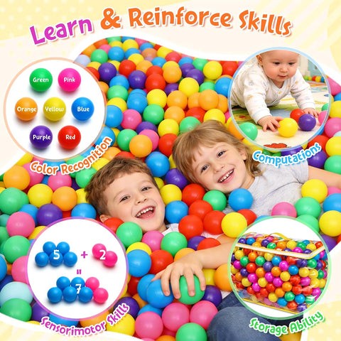 Hovenlay Ball Pit Balls, Plastic Toy Balls for Babies, Toddlers and Kids