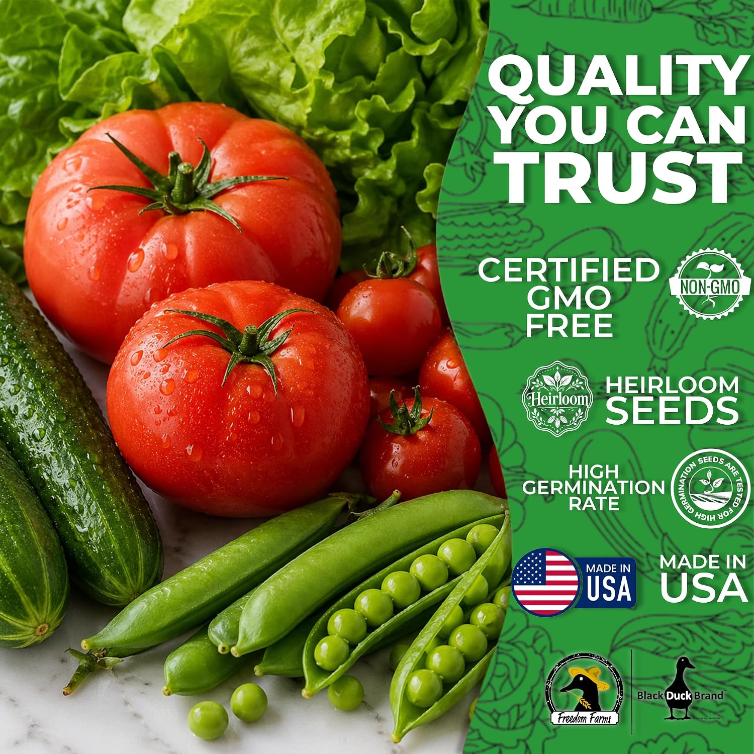 30 Packs of Deluxe Valley Greene Heirloom Vegetable Garden Seeds Non-GMO(Guaranteed 30 Different Varieties as Listed)