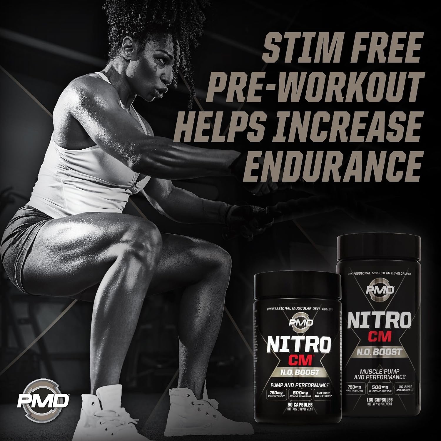 PMD Sports Nitro CM Nitric Oxide with Agmatine Supplement - 180 Capsules