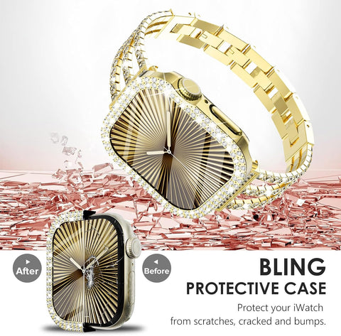 Surace Bling Case with Screen Protector for Apple Watch Series 11/10 42mm